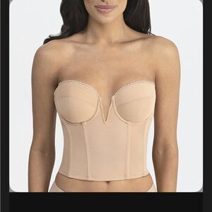 Dominique Strapless Bustier in Beige